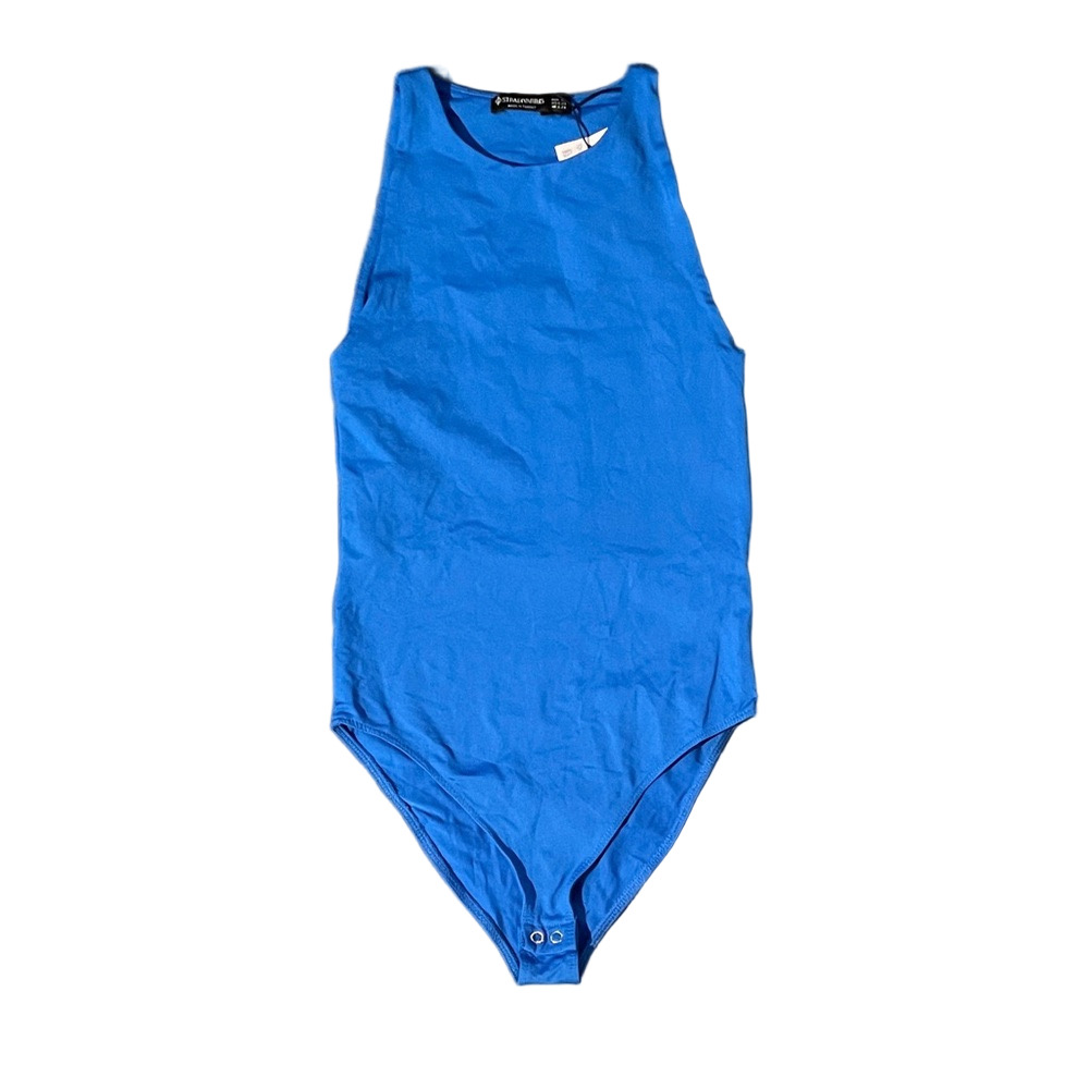 Stradivarius Blue Sleveeless Bodysuit